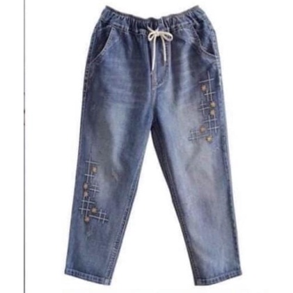 celana boyfriends jeans wanita - baggy jeans naya