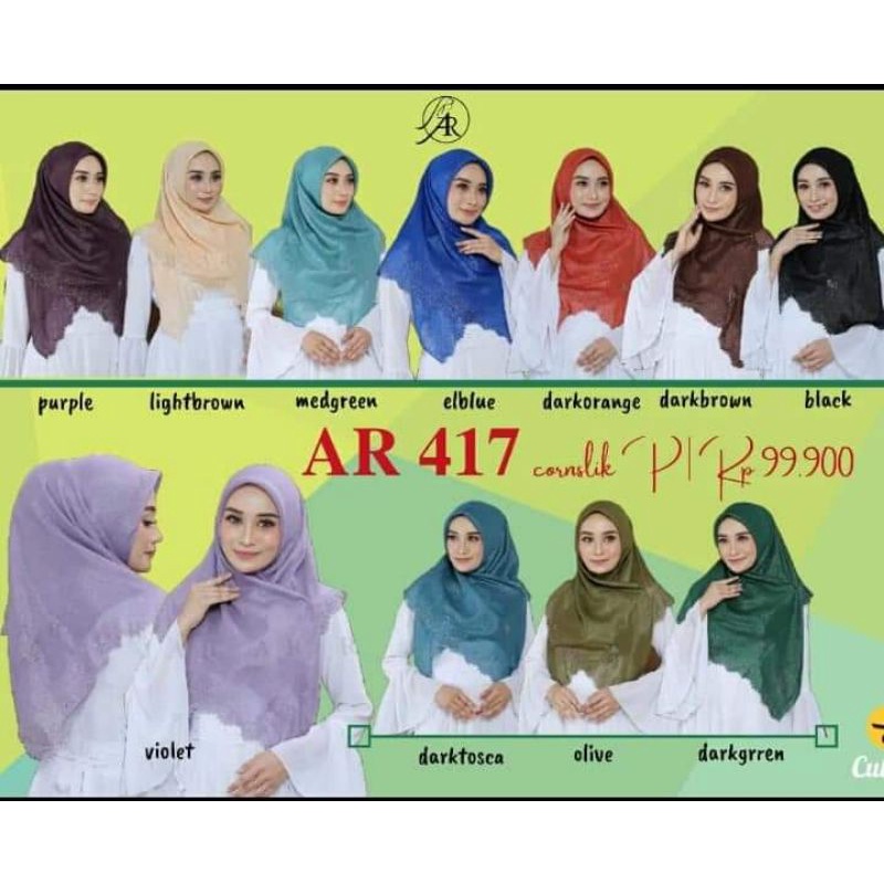 Bergo Hijab Jilbab Kerudung Segi Empat Terbest,Ternew,Terlaris 2021 Arrafi Ori AR-417
