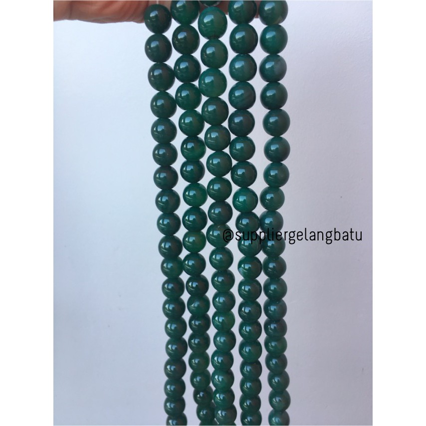 bahan batu giok hijau tua 16mm bahan aksesoris china gelang kalung accesories green pernak pernik