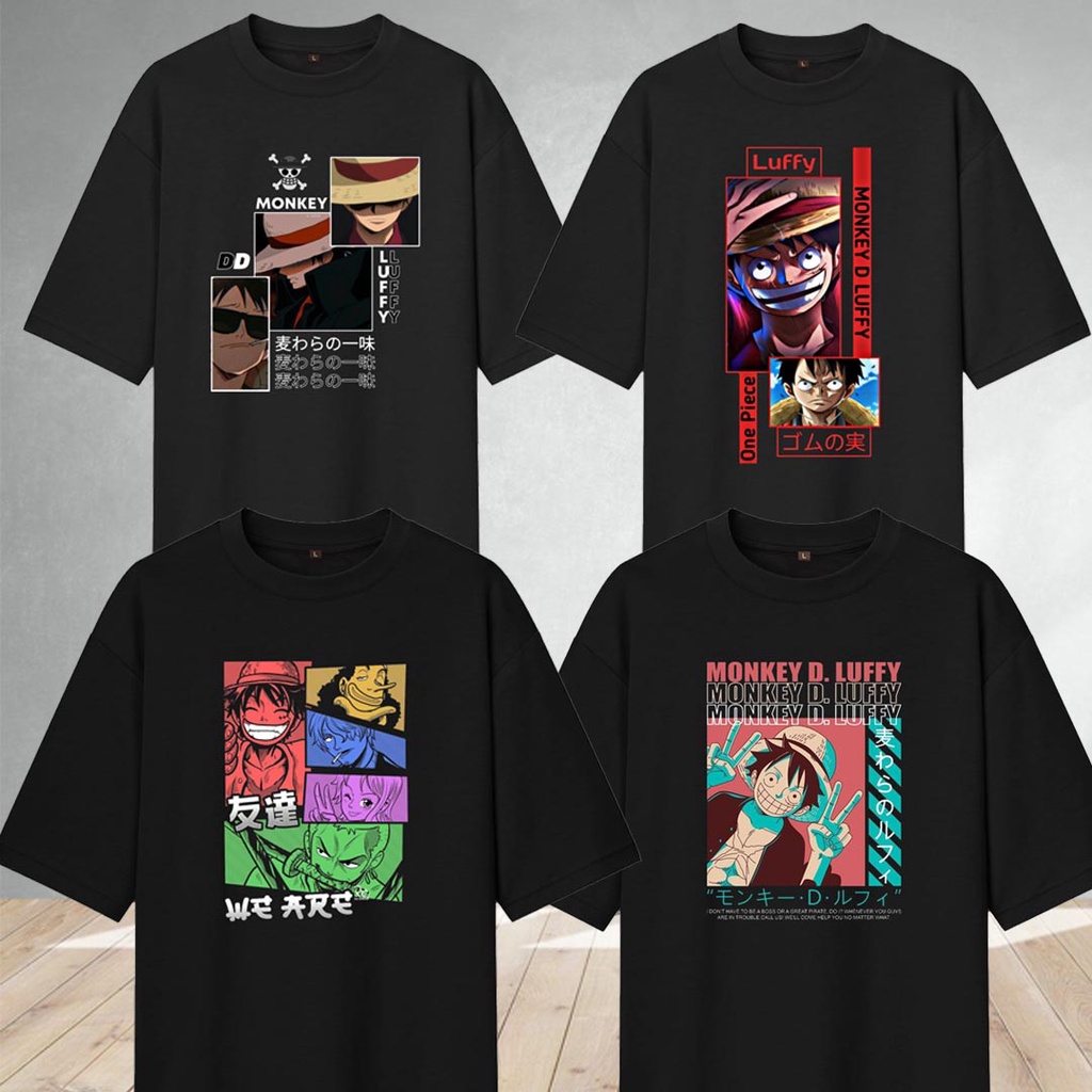 Kaos Baju Tshirt Anime One Piece Oversize Pria Wanita