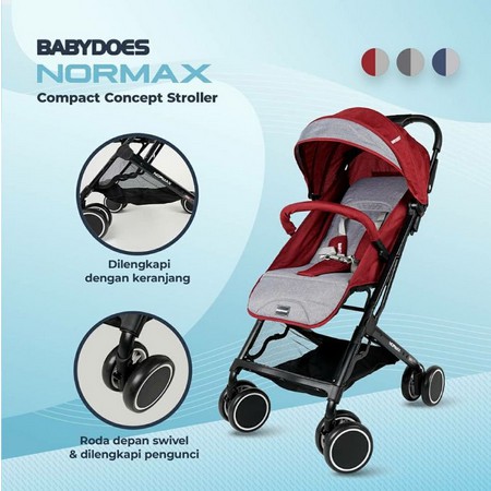 Makassar Kereta Dorong Bayi Stroller / Stroler Babydoes Normax Bisa Lipat &amp; Ditarik seperti Koper