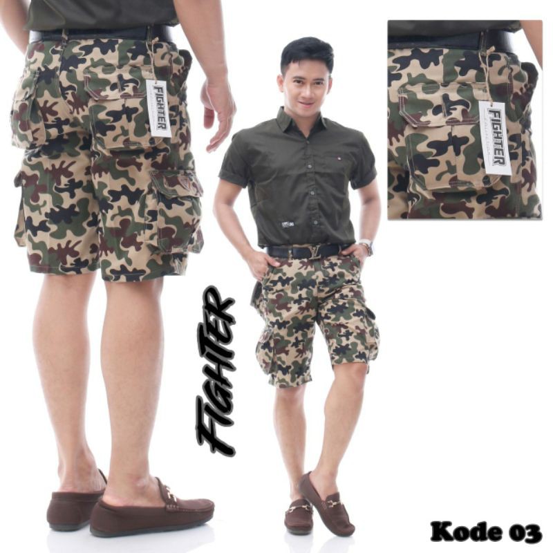 [High Quality] Celana Chino Cargo Kimpul Doreng Pria