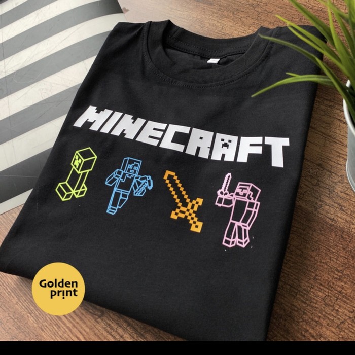 KAOS MINECRAFT ROBLOX CHARACTER AND ITEM MINECRAFT COMBED 30S BAJU TSHIRT