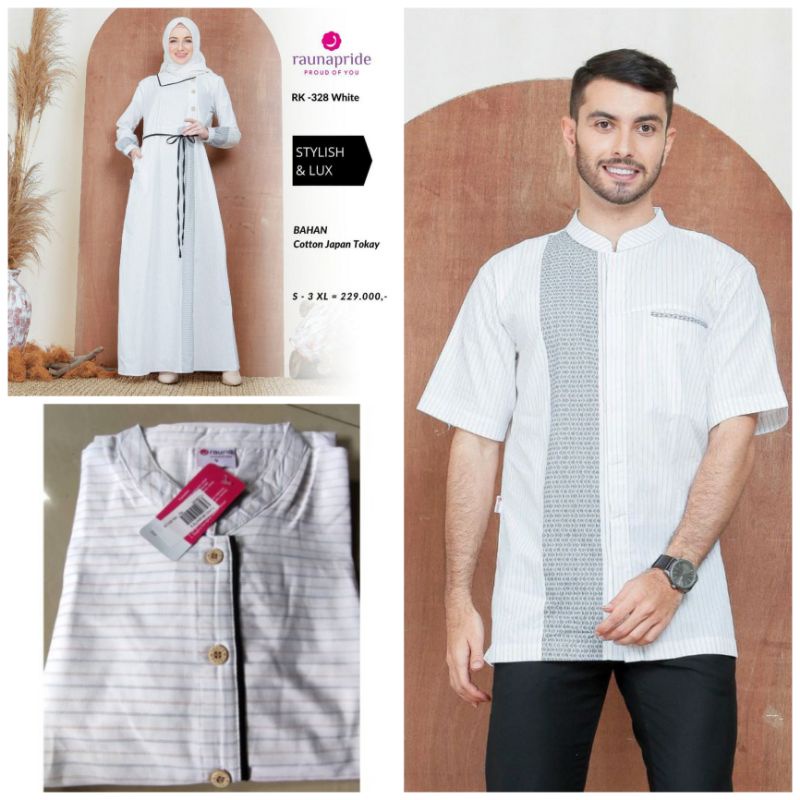 Rauna Gamis Putih RK 328 / Koko Dewasa KK 328 /  Tunik Putih TC 08 / Fashion Muslim