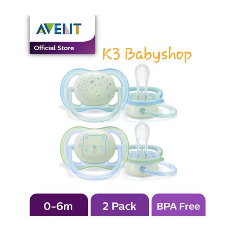 Empeng Avent Orthodontic Soother 0-6bulan star bear pacifier bayi