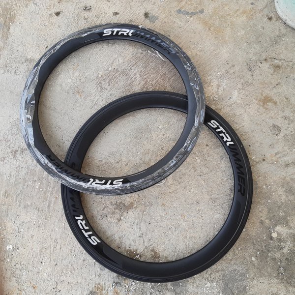 Sepasang Velg 20 STRUMMER Disc AERO 40mm Lubang 32 Hole Doublewall - Seli Sepeda Lipat Dahon Urbano