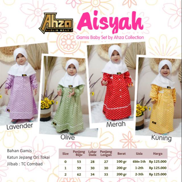 New Gress Set Gamis Baby Aisyah by Ahza