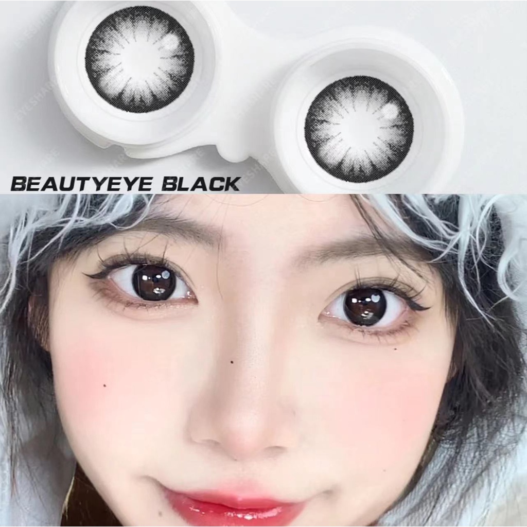 [✅COD] Softlens Minus 14.5mm (-1.00 s/d -6.00) lensa kontak warna LENS  soflens min BEAUTYEYE Hitam Big Eyes softlens mata korea