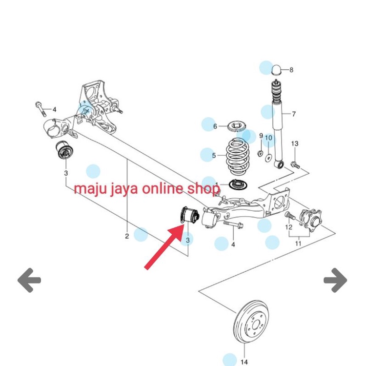 BUSHING TRAILING ARM BLKG ERTIGA ASLI