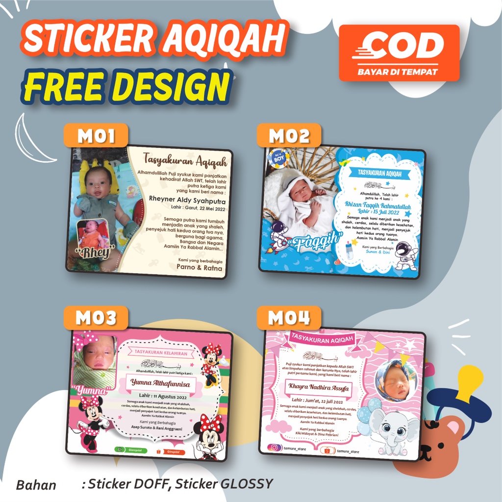 

Sticker Aqiqah Tasyakuran Aqiqah Kelahiran Stiker Aqiqah Bayi