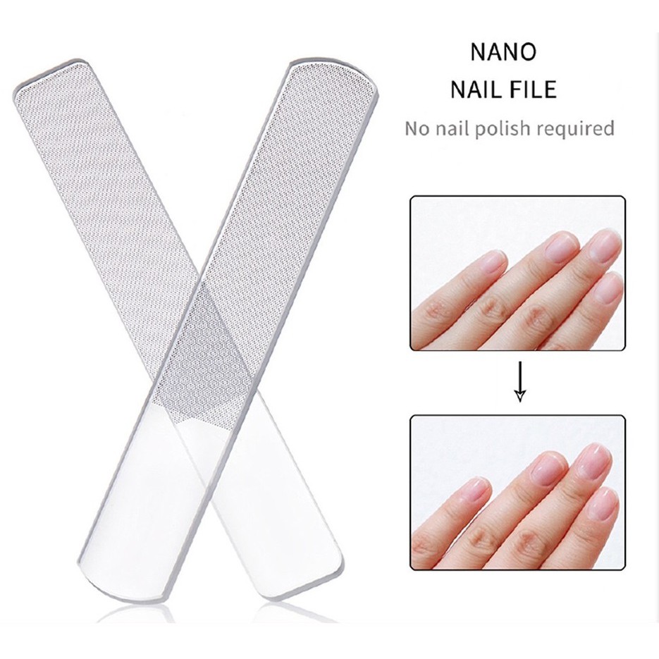 KIKIR KUKU BUFFER PENGKILAT DAPAT BOX NANO GLASS NAIL FILE ALAT MANICURE NAIL ART PEDICURE KAYU PORTABLE BUFER PENGKILAT PENGKILAP KACA GLOWING