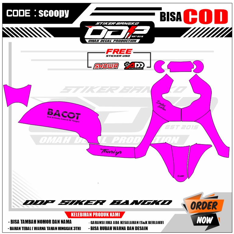 VARIASI aksesoris decal scoopy full body dekal stiker striping honda new scopy 2017 donat stiker mot