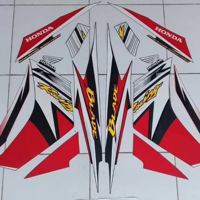 Striping atau sticker blade new 2013 merah hitam berkualitas