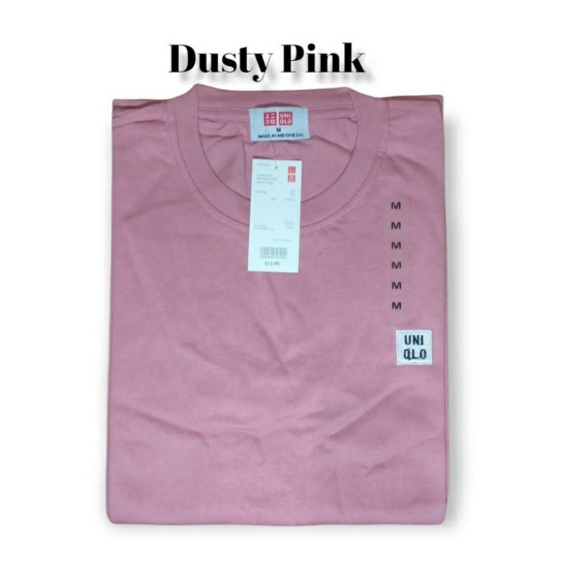 Kaos Uniqlo Lengan Pendek Pria / Kaos Distro Pria / Kaos Unisex Pria Wanita / Tshirt unisex pria wanita-Uniqlo Dusty Pink