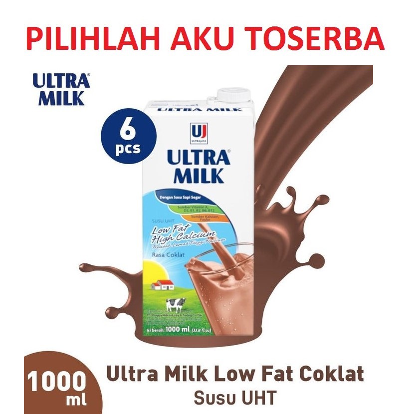 SUSU ULTRA LOW FAT COKLAT COKELAT 1 LITER - ( 1 PAKET ISI 6 )