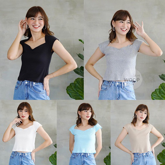 Felicia Knit crop Top Atasan Wanita Blouse