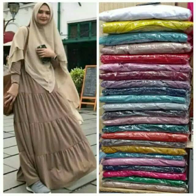 Gamis jersey susun