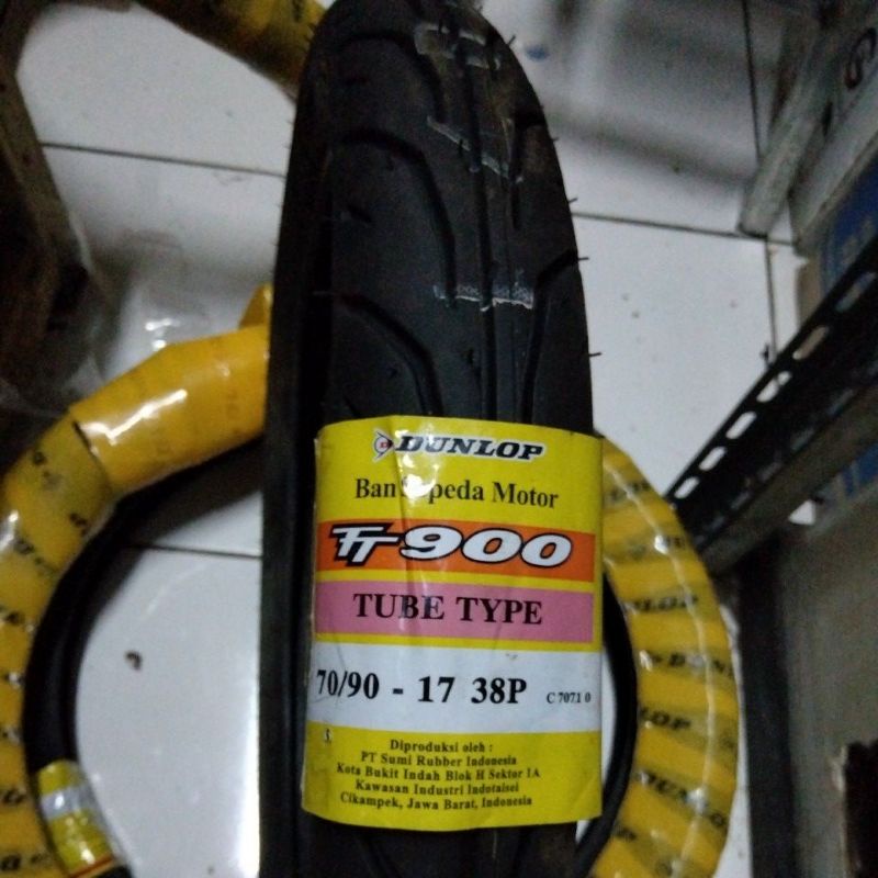 BAN DUNLOP TT900 70/90 RING 17 TUBE TYPE BAN LUAR MOTOR BEBEK TUBETYPE DEPAN BELAKANG TT 38P 250 70 