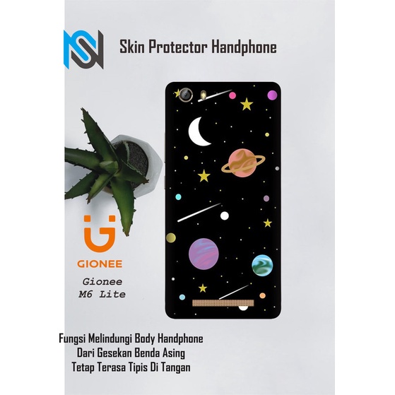 Isi 2pcs Garskin Hp Gionee M6 Lite Motif Plan Free Custom Motif (Bisa COD)