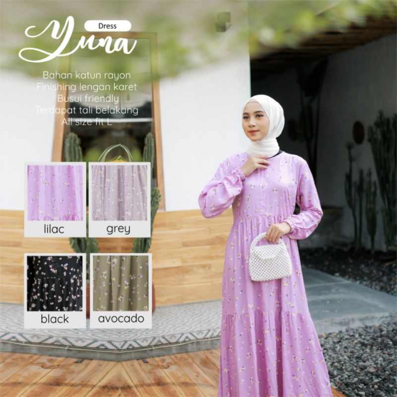 Yuna Dress Terbaru /Gamis Syar'i /Gamis Terbaru