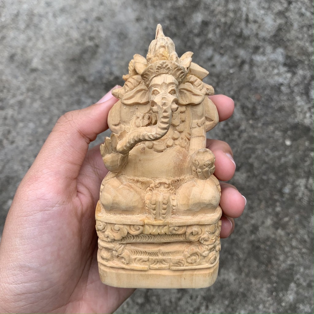 Patung Cendana Asli Ukiran Ganesha