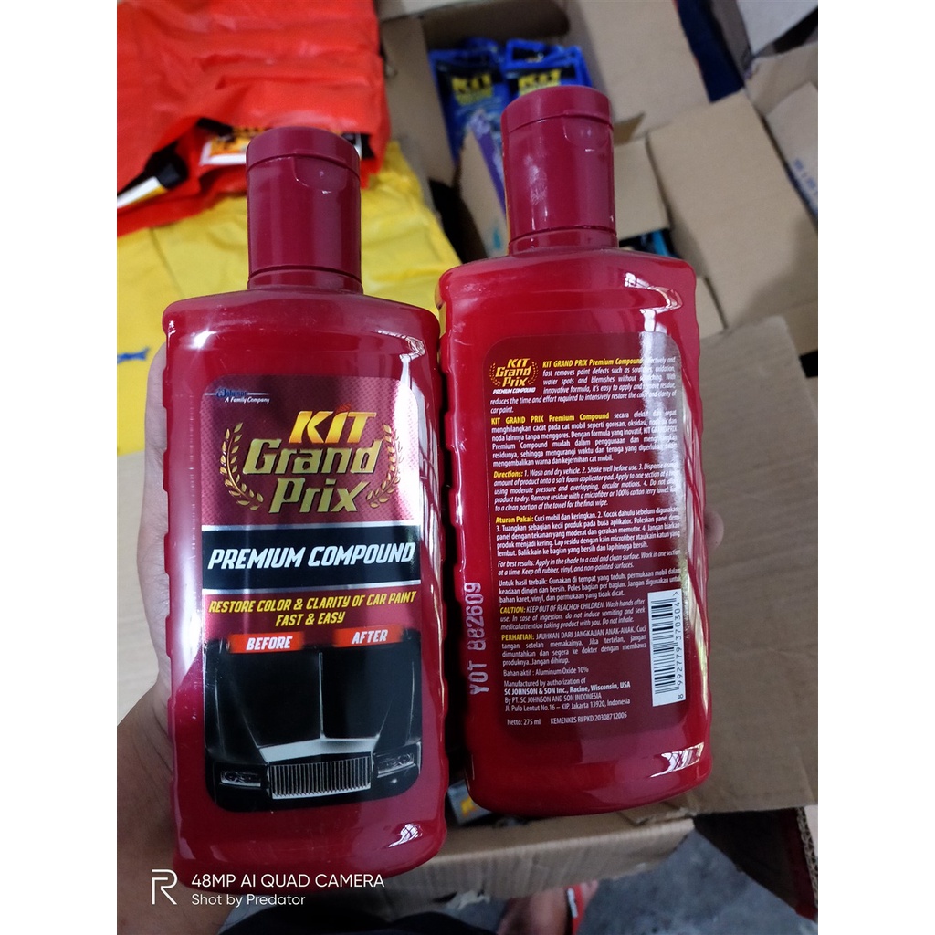 KIT GRAND PRIX PREMIUM COMPOUND 275ML MENGHILANGKAN GORESAN CAT MOBIL