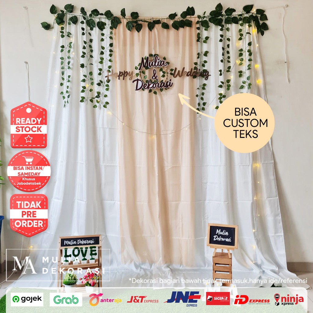 Dekorasi Lamaran Tunangan Backdrop Nikahan PhotoBooth DIY Akad Nikah Aqiqah Khitan Paket Mulia BBB