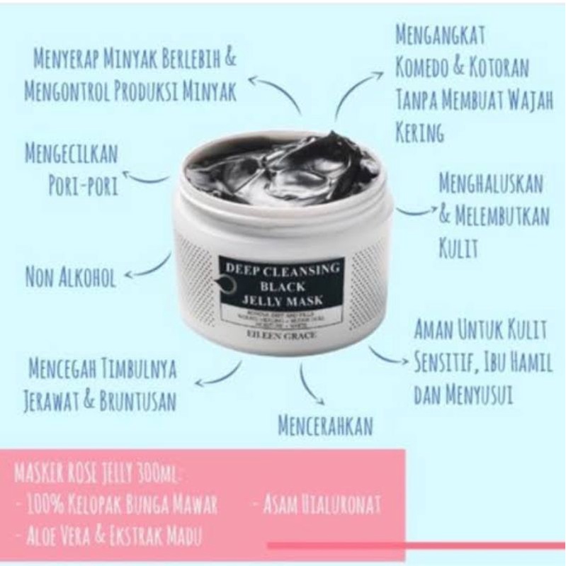 Eileen Grace mask Eileengrace rose jelly and black jelly deep cleansing moisturizer pelembab masker wajah