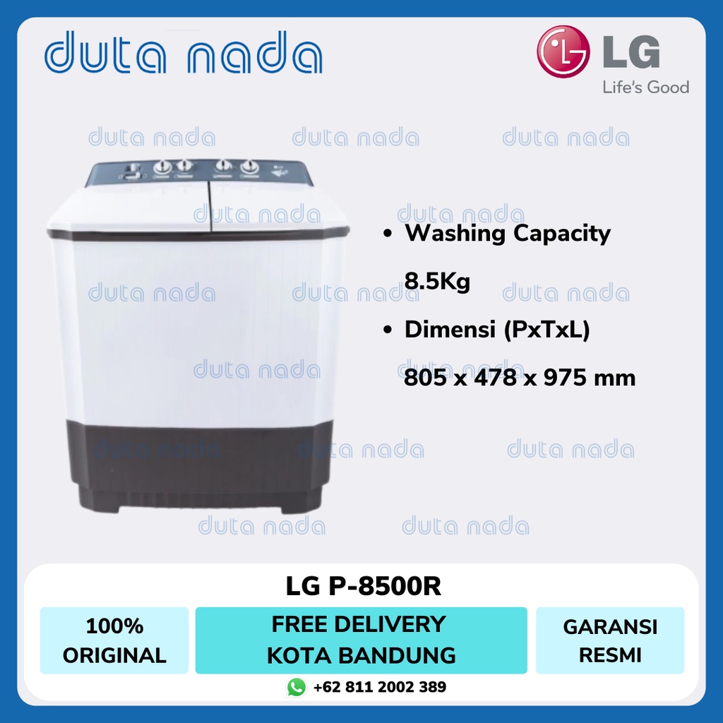 LG Mesin Cuci 2 Tabung 8.5Kg P-8500R