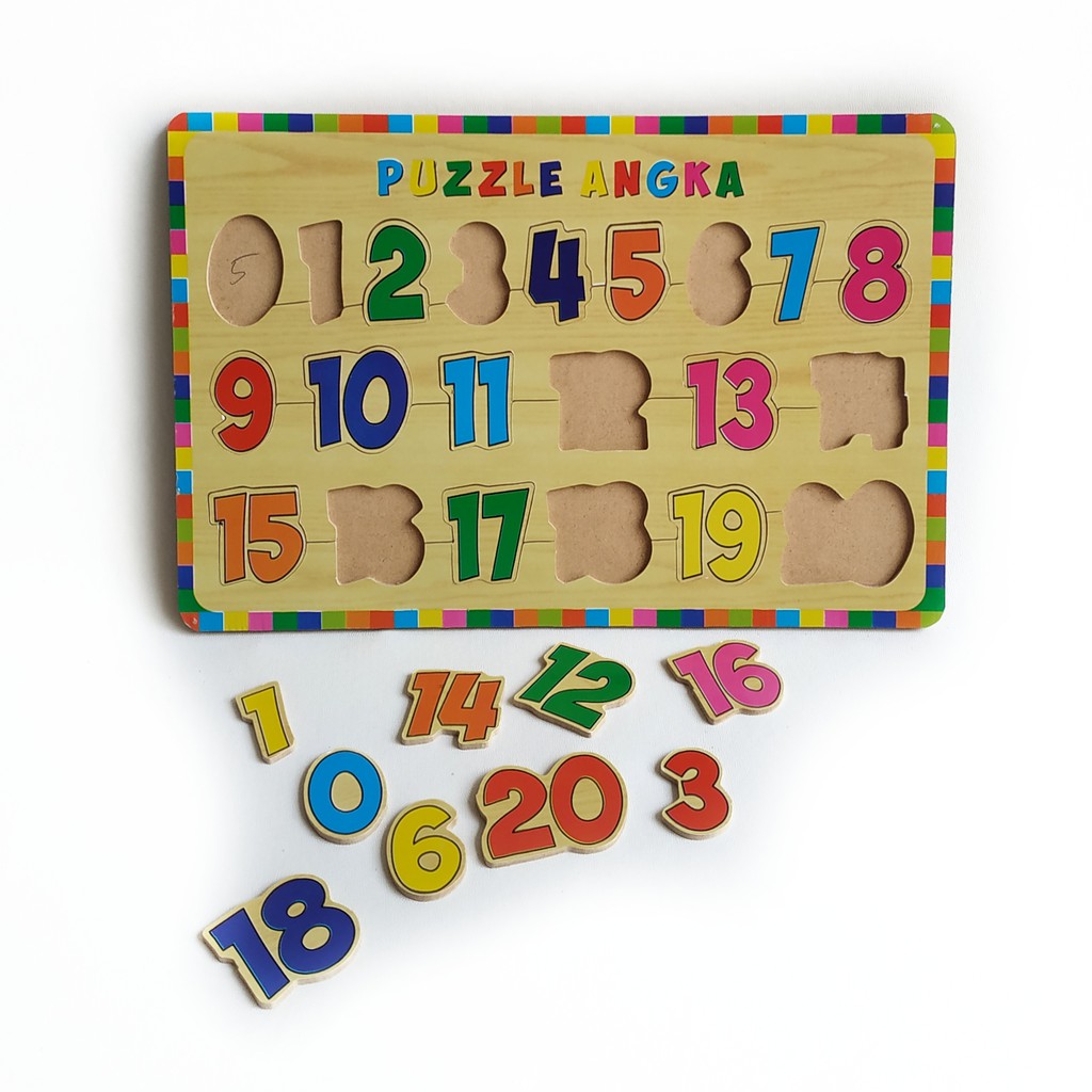 Mainan Kayu Pintar Puzzle Kayu Special Edition Angka 0-20 Bisa COD