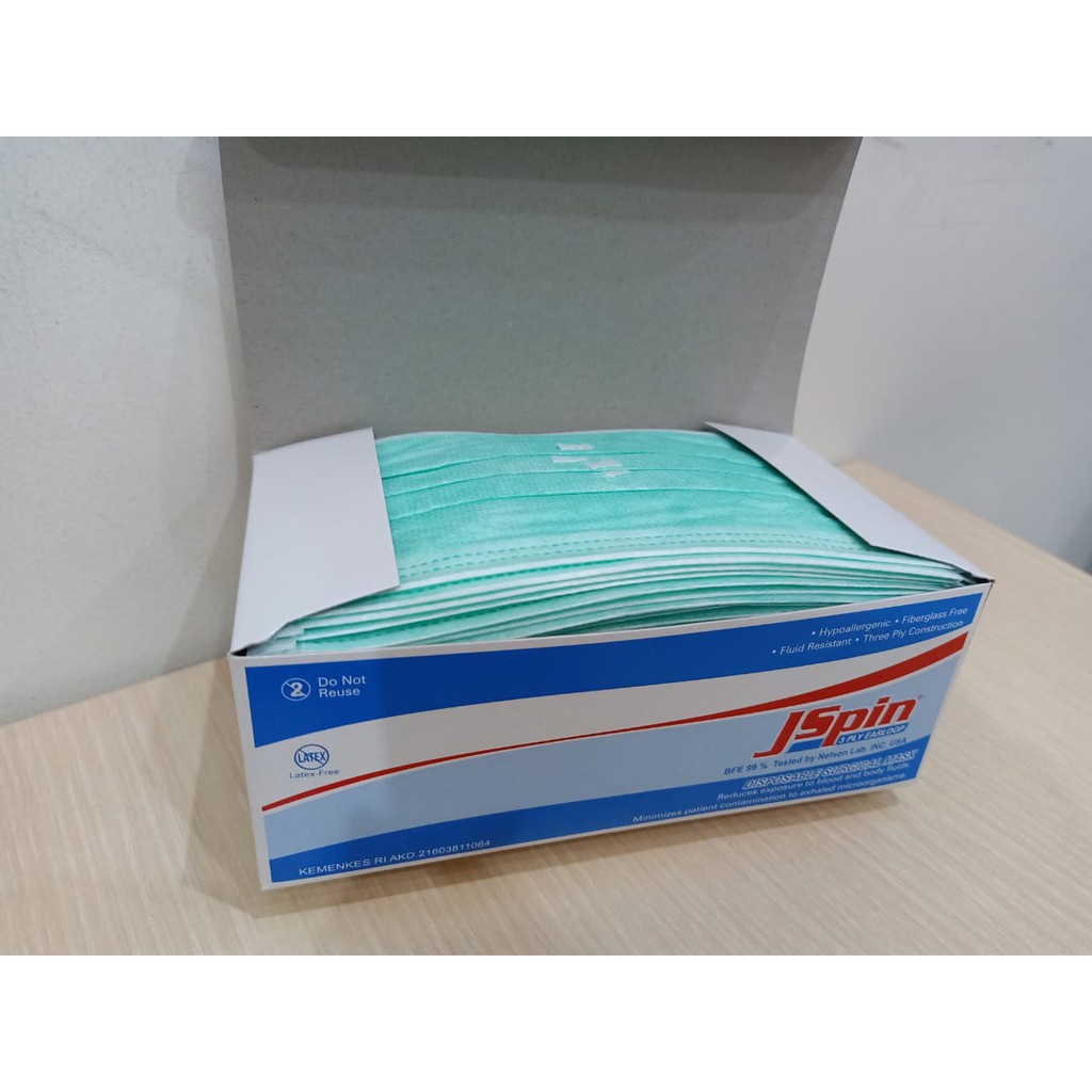 MASKER Medis JSpin 3 PLY EARLOOP isi 50 pcs Harga terjangkau
