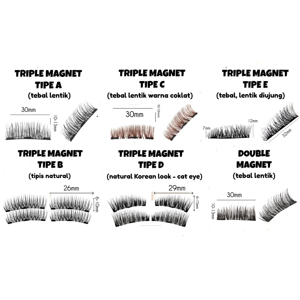 Mysterygirl - Bulu Mata Magnet Palsu Natural Double Magnetic Eyelashes / Bulmat Magnet / Bulu Mata Premium Magnetik