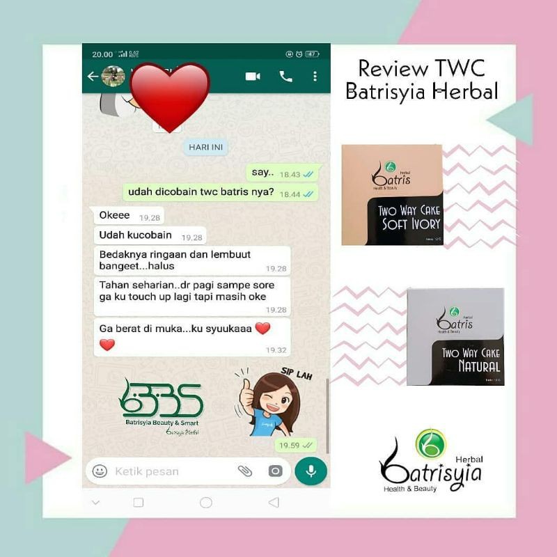 TWO WAY CAKE TWC BATRISYIA/EXCLUSIVE COMPACT POWDER/ TWC Batrisyia herbal