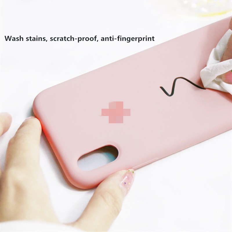 Liquid Soft Silicone Case kasing ponsel X Xr Xs Max 6 6s 7 8 Plus