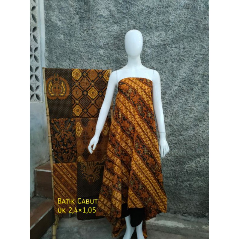 Kain batik solo jarik sogan kombinasi tulis cabut series