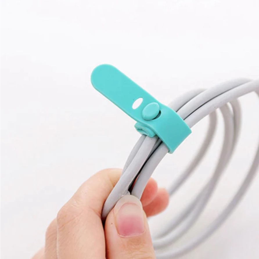 Silicon Silikon karet Pengikat Kabel Tie Ties Strap Wrap Perapih Kabel Cabel Cable Charger Earphone