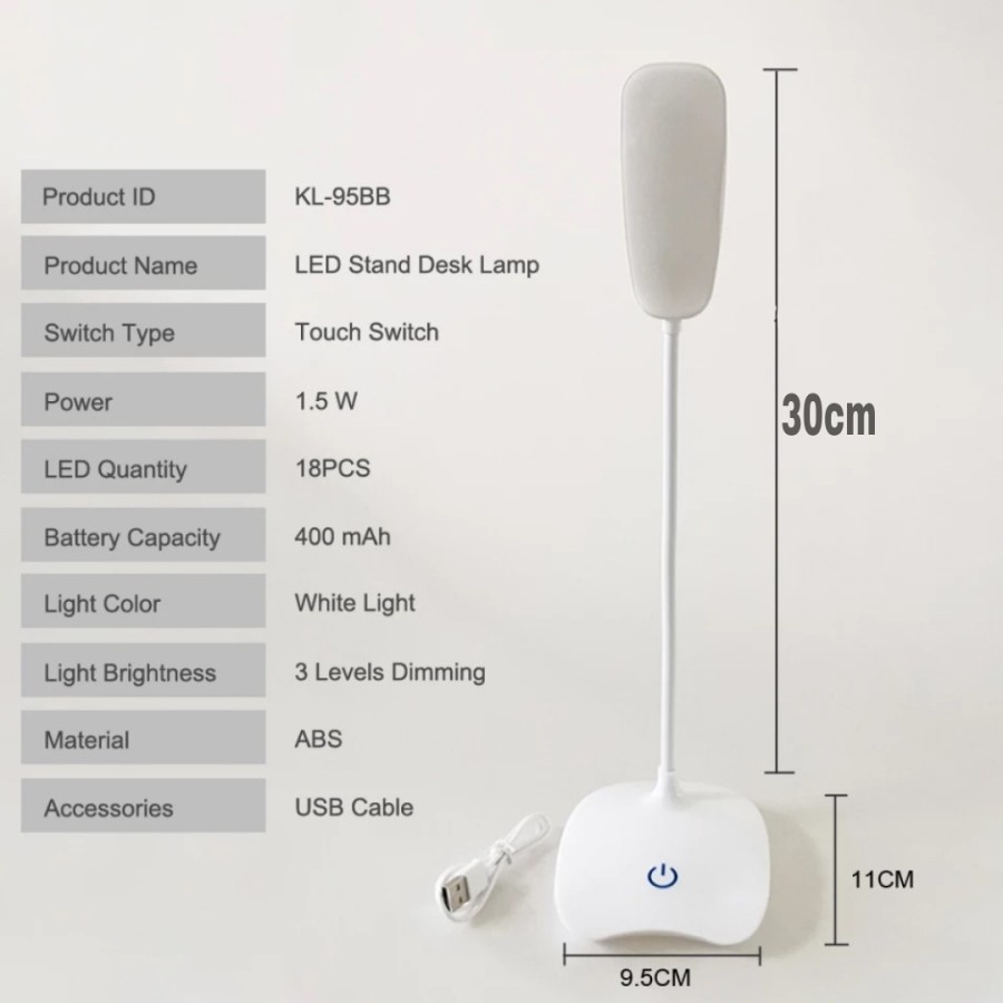 NA - Lampu Meja Led Dimmer Tombol Sentuh Lampu Belajar HT-1