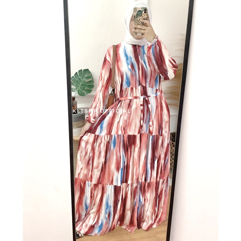 DRESS RAYON / DRESS SYAR’I / GAMIS SYARI / GAMIS PREMIUM-Gradasi maron