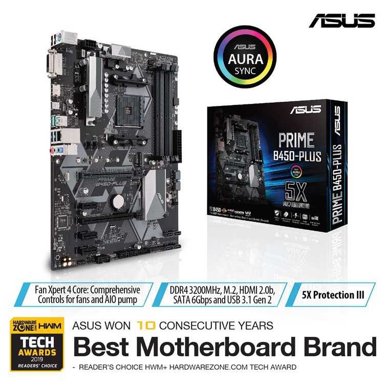 ASUS PRIME B450-PLUS AM4 ATX MOTHERBOARD AMD