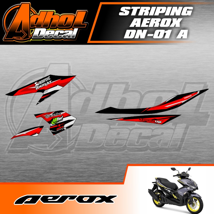 STIKER STRIPING YAMAHA AEROX 2015, 2016, 2017, 2018, 2019. STRIPING VARIASI AEROX OLD KODE 01