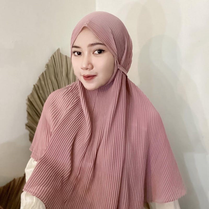 AliMaMa - BERGO PLISKET - Jilbab Maryam Hijab Full Lidi Instant Shawl Tali Murah Medan-2