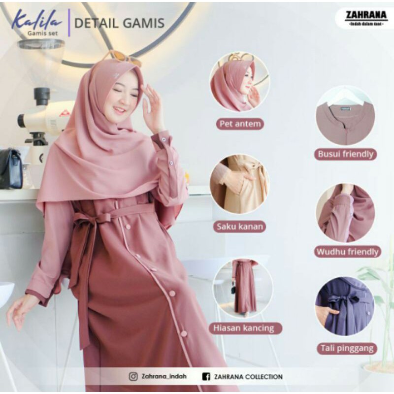 GAMIS terbaru/Gamis murah /Gamis set KALILA By Zahrana