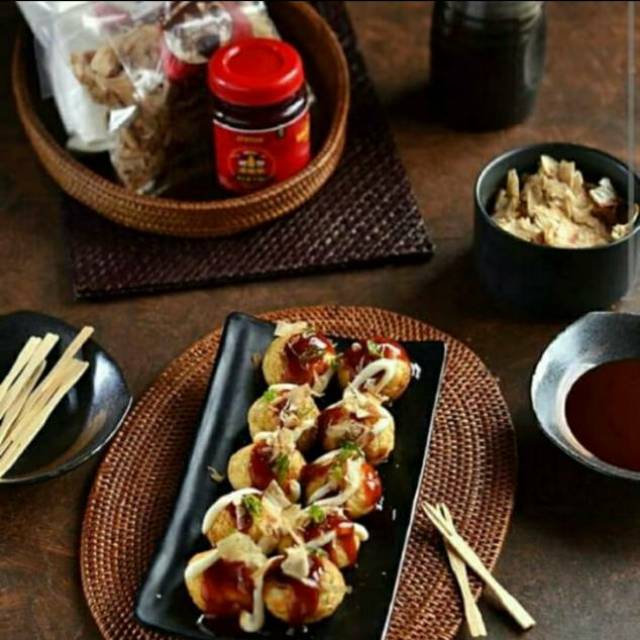 Paket Bahan Takoyaki Okonomiyaki HALAL tepung saus katsuobushi