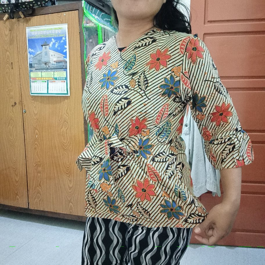 Batik Dolby Dolbi Dobby Doby Tenun Sutra Tulis Katun Atbm Baron Atasan Batik Wanita Sogan Srg308