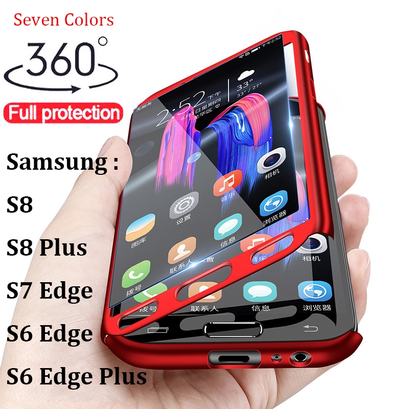 Hard Case Samsung Galaxy S6 Edge Plus S7 Edge S8 Plus 360 Full Cover Pc Hard Cover Phone Case Shopee Indonesia