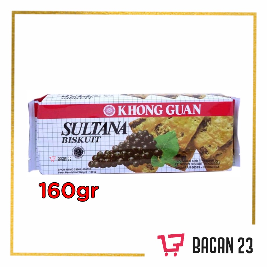 Khong Guan Sultana Biscuits (160gr) / Biskuit Kismis Buah Kering / Bacan23 - Bacan 23