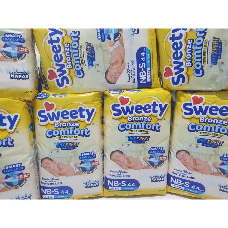 Pampers sweety bronze comfort NB-S 44/M-40 tipe perekat