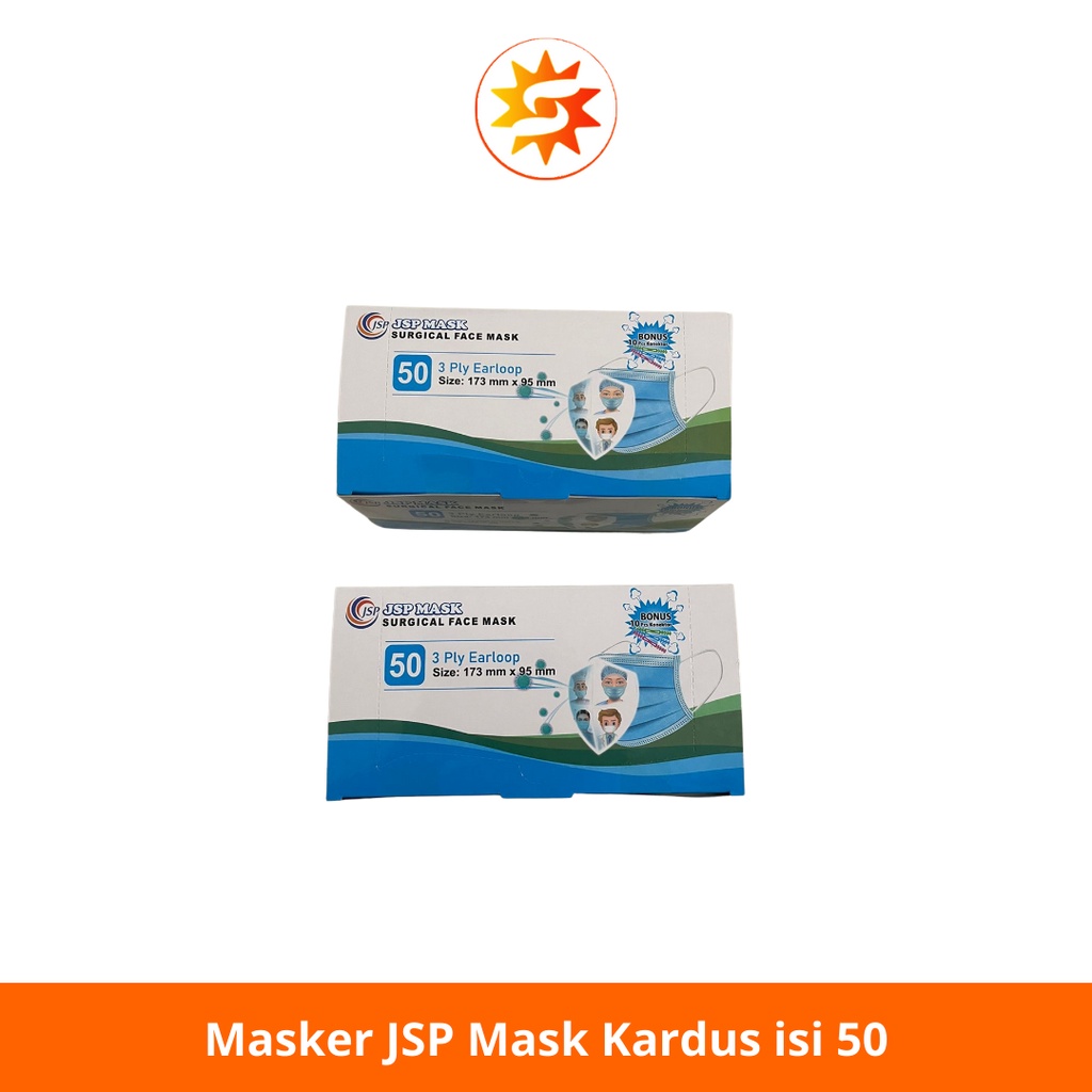 Masker JSP Mask Kardus isi 50 / JSP Surgical Face Mask