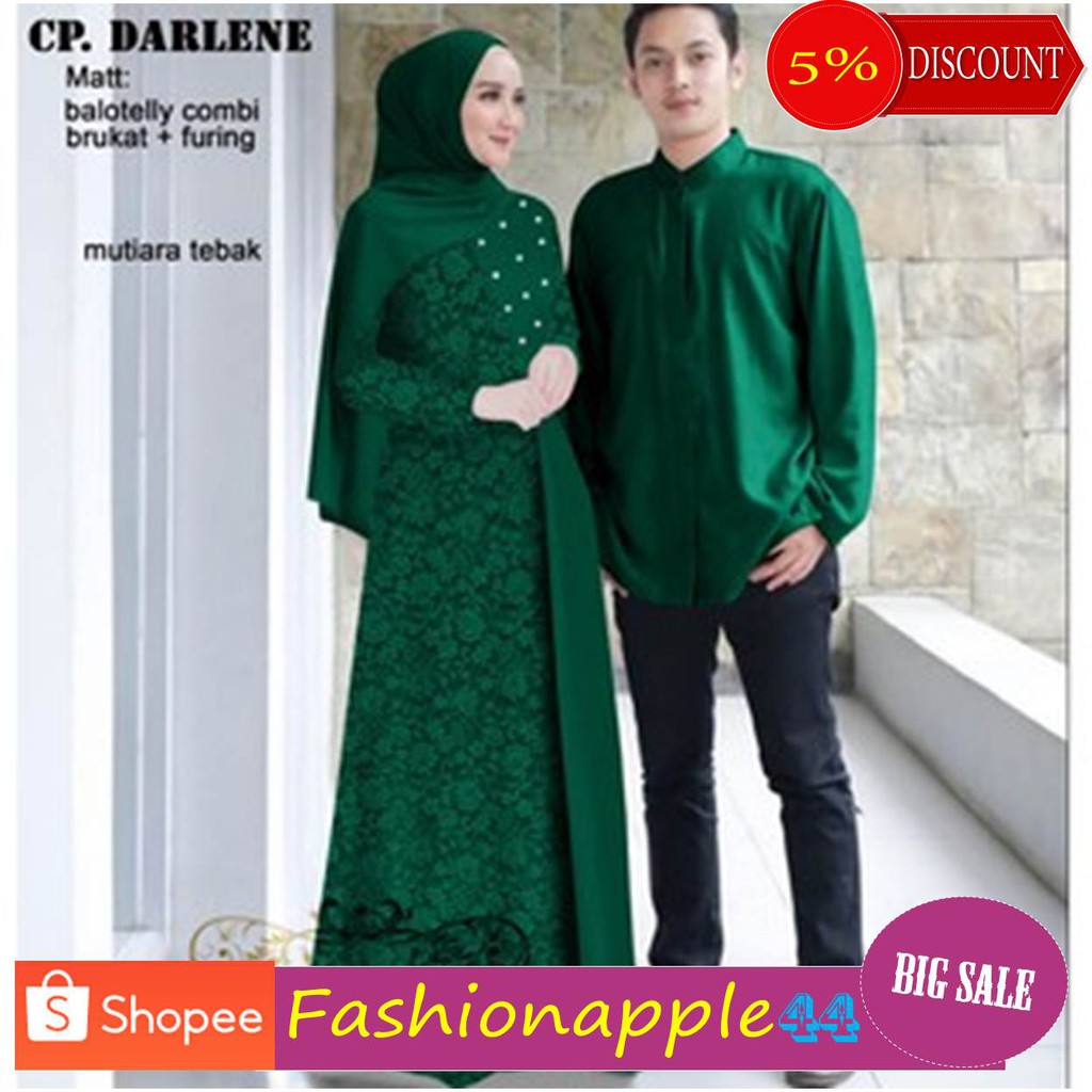 Trend Baju Gamis Couple Brukat Lebaran Keluarga Pasangan Suami Istri Kekinian Murah Terbaru 2021