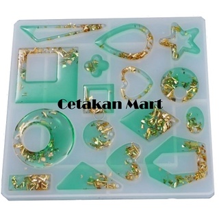 CM Cetakan Resin Epoxy Craft DIY Pendant Jewellery Earring Bintang 16 Cavity